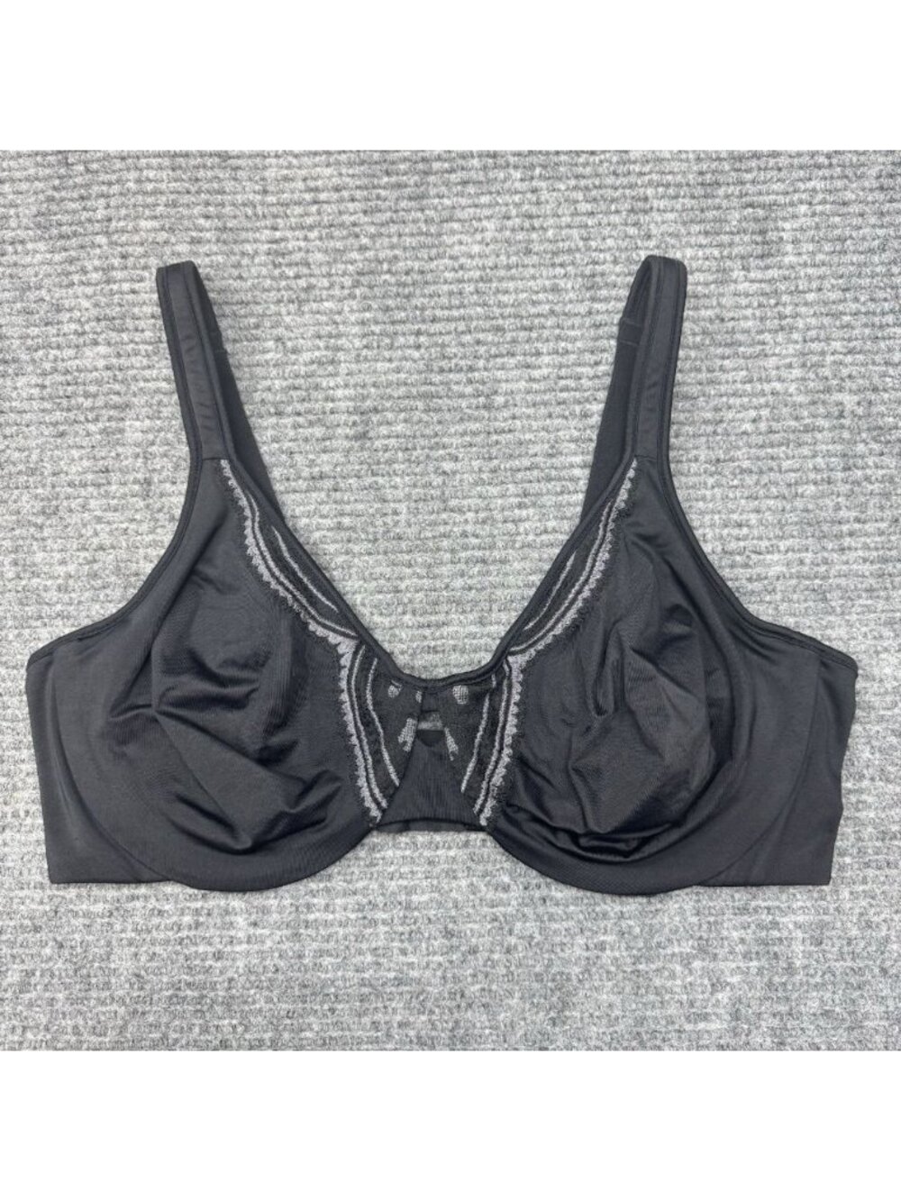 Olga Bra 40D Butterfly Effect Minimizer Underwire Black Full Coverage 35912